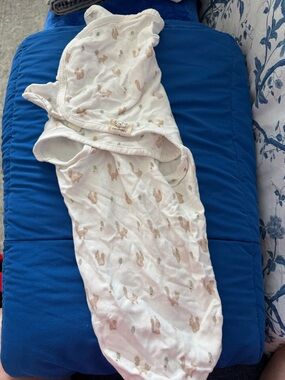 KeaBabies Swaddle with Squirrel Print - Cream & Tan